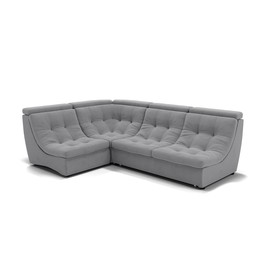 Угловой диван «Монако 3», механизм венеция, универсальный, велюр, цвет селфи 15