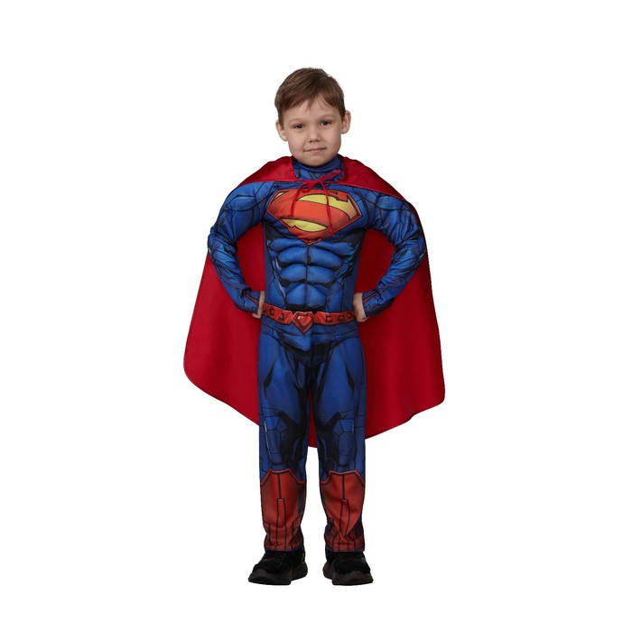 Карнавальный костюм "Супермэн" с мускулами Warner Brothers р.104-52 - Фото 1