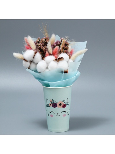 Стакан для цветов влагостойкий «Котик», 400 мл