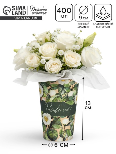 Стакан для цветов влагостойкий «Эко», 400 мл