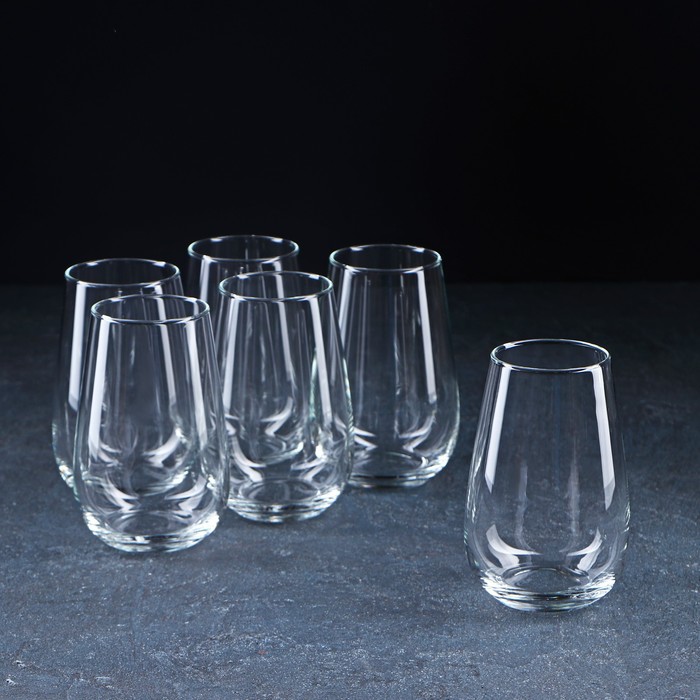 Набор высоких стеклянных стаканов «Габи», 400 мл, 6 шт
