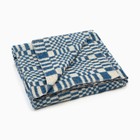 Одеяло полушерстяное 100х140 см, цвет син-сер 400г/м 80%шерсти 20%полиэфир - фото 10145430