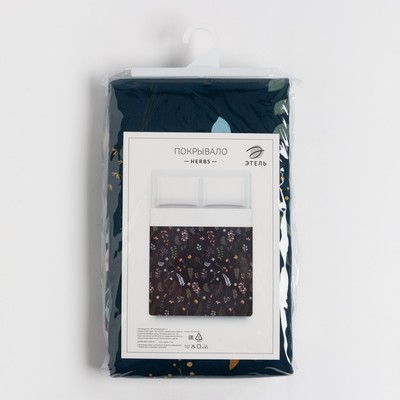 Покрывало 2-спальное «Этель» Herbs, 180×215 см, 100% хлопок