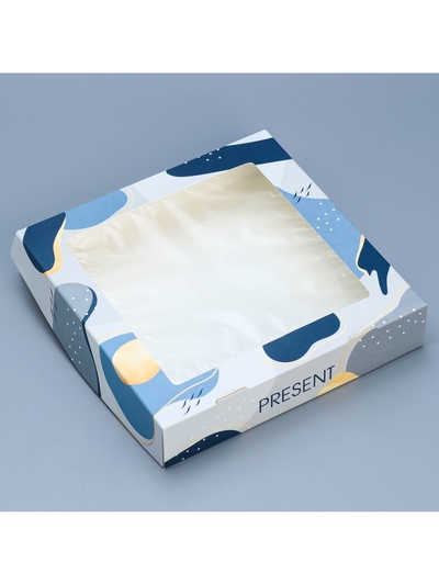 Кондитерская упаковка, коробка с ламинацией «Present», 20×20×4 см