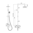 Душевая система Accoona A83206, однорычажный, излив 183 мм, тропический душ, лейка, сатин - Фото 9