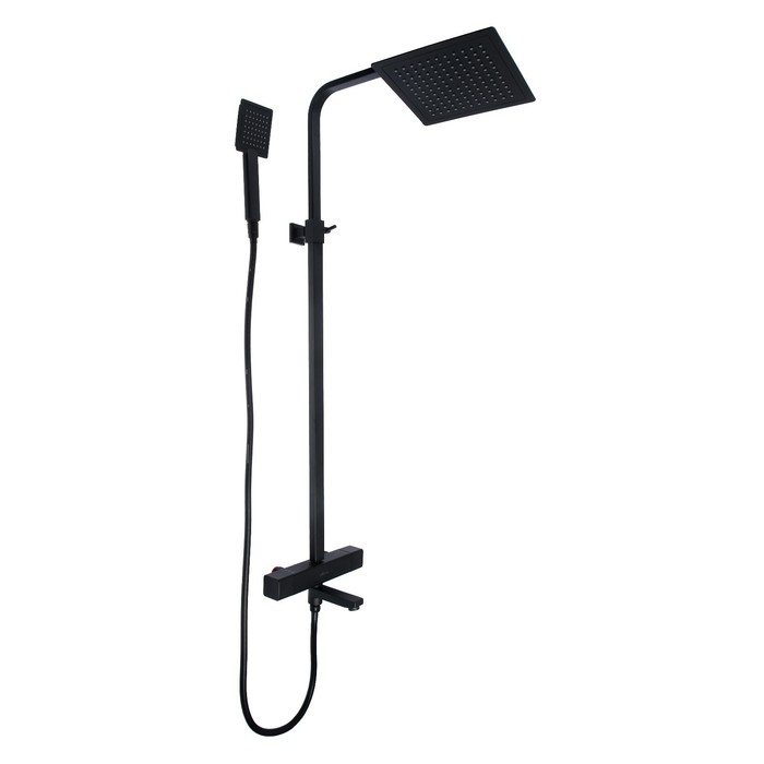 Душевая система Accoona A83306F, однорычажный, термостат, тропический душ, лейка, черный - Фото 1