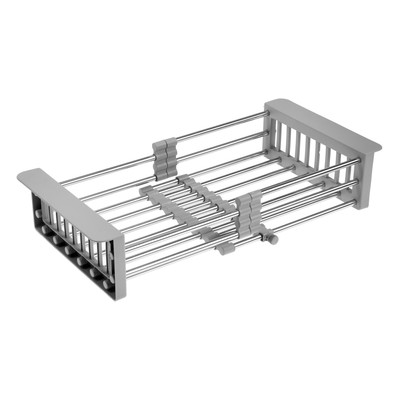 Корзина для сушки на раковину AFLORN AF90001, нерж.сталь, 30-43.5×22×9 см, раздвижная, серый