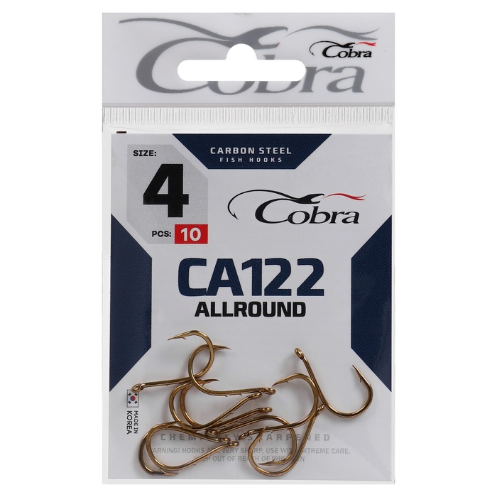 Крючки Cobra ALLROUND, серия CA122, № 4, 10 шт.