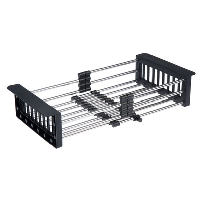 Корзина для сушки на раковину AFLORN AF90001F, нерж.сталь, 30-43.5×22×9 см, раздвижная, графит