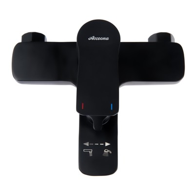 Смеситель для ванны Accoona A63207F, однорычажный, излив 158 мм, душевой набор, черный