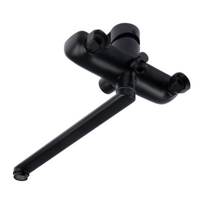 Смеситель для ванны Accoona A71207F, однорычажный, излив 300 мм, душевой набор, черный