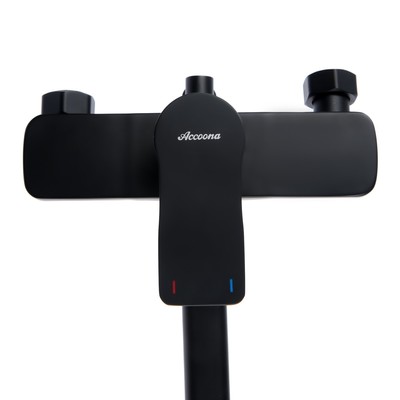 Смеситель для ванны Accoona A71207F, однорычажный, излив 300 мм, душевой набор, черный