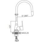 Смеситель для кухни Accoona A4890K-5, однорычажный, гибкий излив, 2 режима, зеленый - фото 47520135