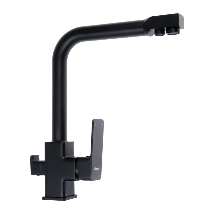 Смеситель для кухни Accoona A51126F, однорычажный, излив 189 мм, выход на питьевую, черный - Фото 1
