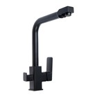 Смеситель для кухни Accoona A51126F, однорычажный, излив 189 мм, выход на питьевую, черный - Фото 2