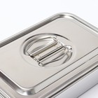 Контейнер для еды, 2 секции, 23×15.5×7, с крышкой, нержавеющая сталь, серебристый - Фото 2