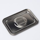 Контейнер для еды, 2 секции, 23×15.5×7, с крышкой, нержавеющая сталь, серебристый - Фото 6