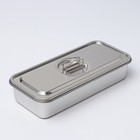 Контейнер для еды 3 секции, 34×15.5×7, с крышкой, нержавеющая сталь, серебристый - Фото 1