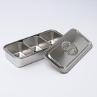 Контейнер для еды 3 секции, 34×15.5×7, с крышкой, нержавеющая сталь, серебристый - Фото 3