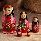 Матрешка "Россияночка", чёрный  платок, 5 кукольная - фото 321372718