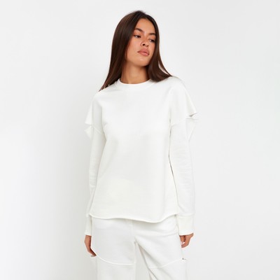 Свитшот женский с разрезами MIST размер 44-46, цвет молочный