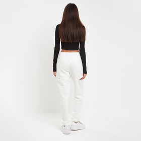 Джоггеры с разрезами женские MIST, размер 42, молочные