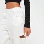 Брюки (джоггеры) женские с разрезами MIST р. 46 (рост 165), молочный - Фото 3