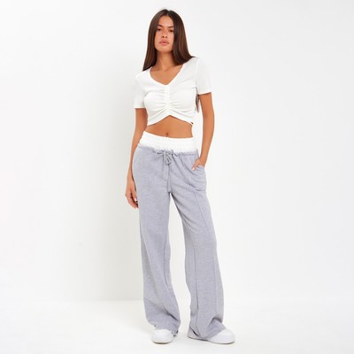 Брюки с двойной резинкой женские MIST, размер 44, серые
