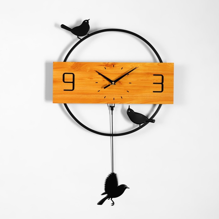 Часы настенные, серия: Маятник, Птички 40 х 60 см