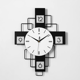 Часы настенные, серия: Лофт, "Скандинавская геометрия", дискретный ход, 49.5 х 38 см, d-21см