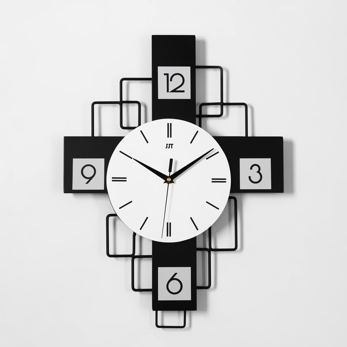 Часы настенные, серия: Лофт, "Скандинавская геометрия", дискретный ход, 49.5 х 38 см, d-21см - Фото 1
