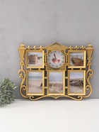 Фоторамка-коллаж на 5 фото с часами настенными «Семья», 48×38 см, циферблат d=12 см - Фото 1