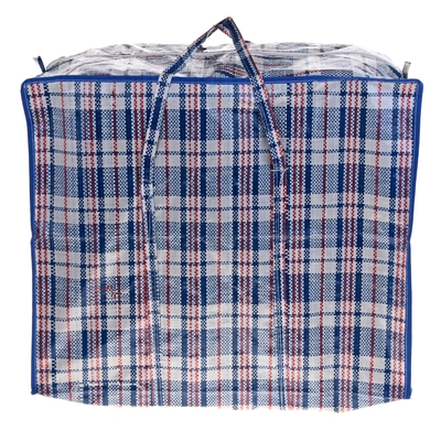 Сумка хозяйственная "Клетка" сине-белый