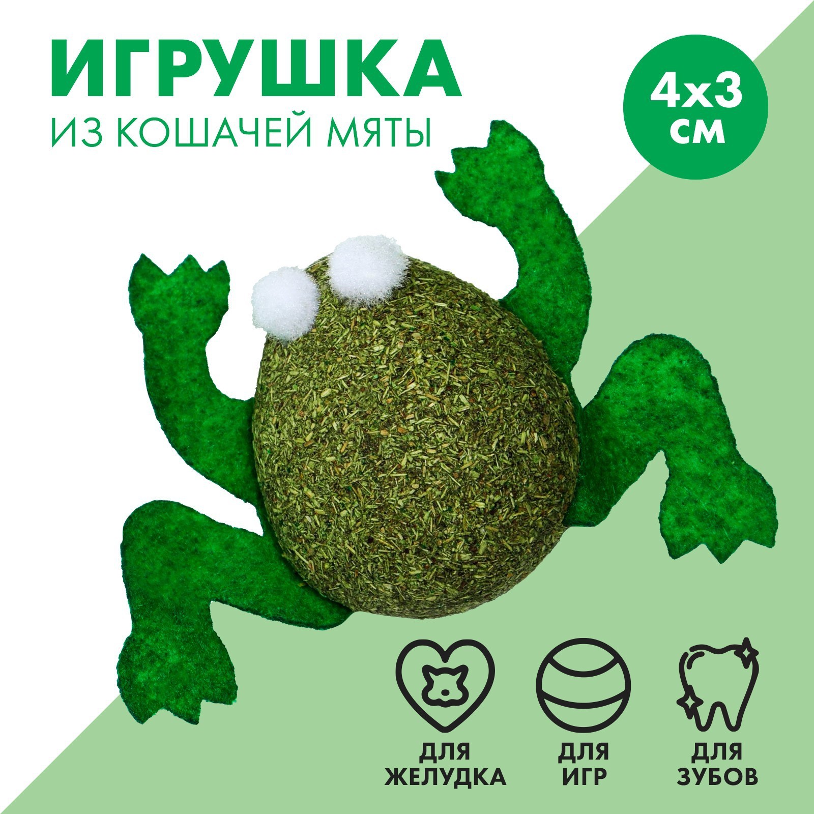 Игрушка для кошек «Лягушка» из кошачьей мяты, 4 х 3 см (9232316) - Купить  по цене от 79.00 руб. | Интернет магазин SIMA-LAND.RU