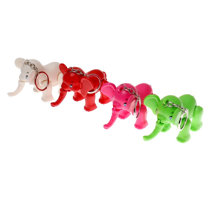 Развивающая игрушка «Слон» световая на брелке, цвета МИКС - фото 1900279703