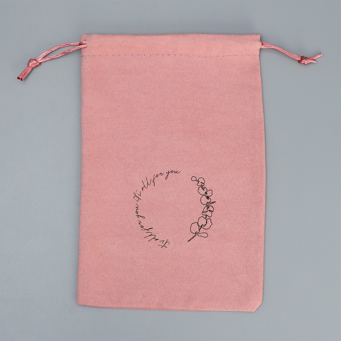 Мешочек подарочный замшевый «Розовое чувство», 16 х 24 см +/- 1.5 см - фото 1907593006
