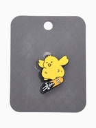 Значок «Цыплёнок» на скейте, цветной в чёрном металле - Фото 4