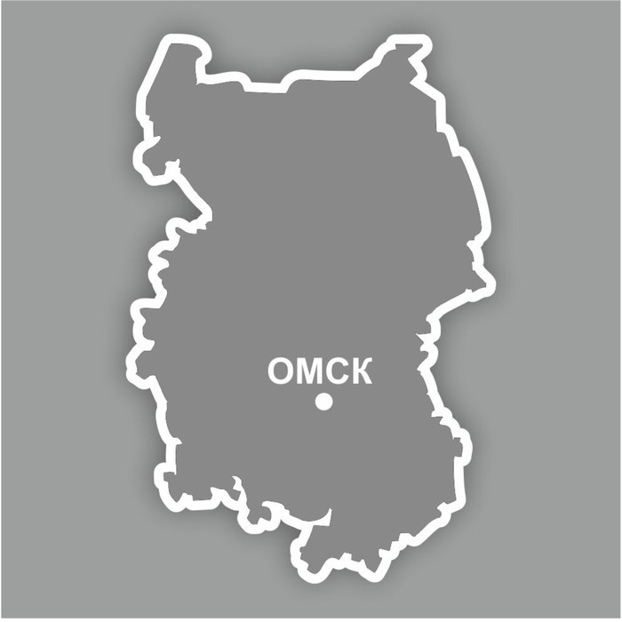 Наклейка Омская область, 300 х 250 мм, белая, плоттер - фото 291519716