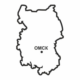 Наклейка Омская область, 300 х 250 мм, черная, плоттер