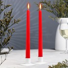 Набор свечей античных, 2,2х 25 см, 2 штуки, красный - фото 10148451