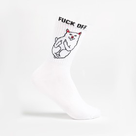 Носки женские "Fuck Off", цвет белый, размер 36-40