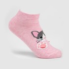 Носки женские "Кот", цвет розовый, размер 36-40 - фото 321372825