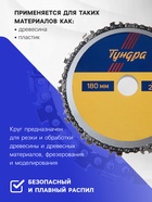 Диск пильный цепной для УШМ ТУНДРА, 180×22 мм - Фото 2