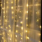 УЦЕНКА Гирлянда «Занавес» 2.8×3 м роса на крючках, IP20, серебристая нить, 300 LED, мерцание, USB, свечение тёплое белое - Фото 7