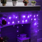 УЦЕНКА Гирлянда «Бахрома», 1.8×0.5 м, IP20, 48 LED, 220 В, 8 режимов, прозрачная нить, свечение фиолетовое - Фото 8