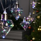 УЦЕНКА Гирлянда «Нить» 3 м с насадками «Лампочки кристалл», IP20, прозрачная нить, 80 LED, свечение мульти, 8 режимов, 220 В - Фото 6