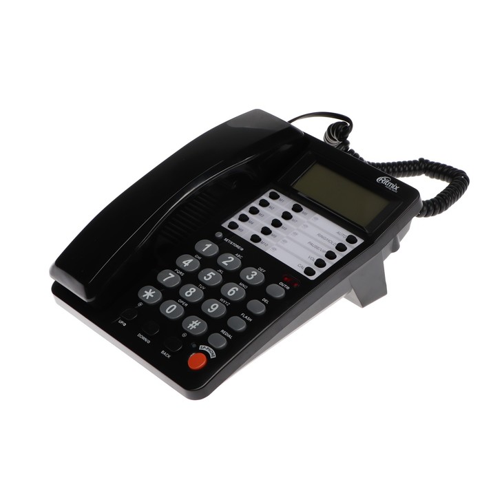 Телефон Ritmix RT-495, Caller ID, однокнопочный набор, память номеров, спикерфон, черный - Фото 1