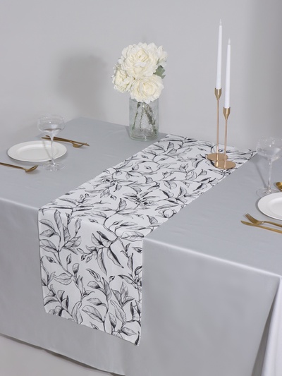 Дорожка «Доляна» Plant leaves, 40×146 см, 100% хлопок, рогожка 164 г/м²