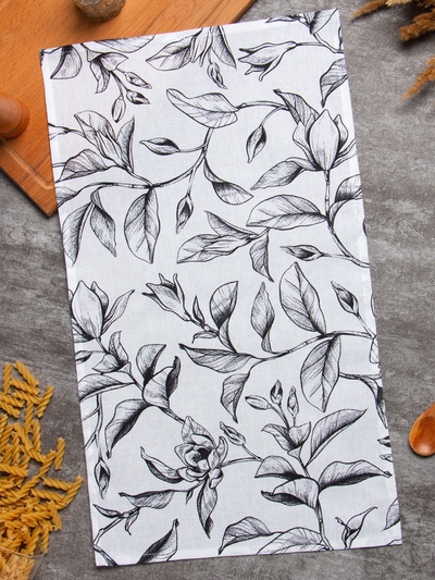 Кухонное полотенце «Доляна. Plant leaves» 35×60 см, 100% хлопок, рогожка 164 г/м²