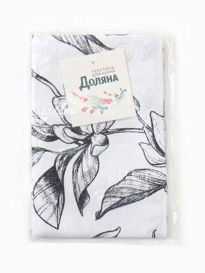 Кухонное полотенце «Доляна. Plant leaves» 35×60 см, 100% хлопок, рогожка 164 г/м²